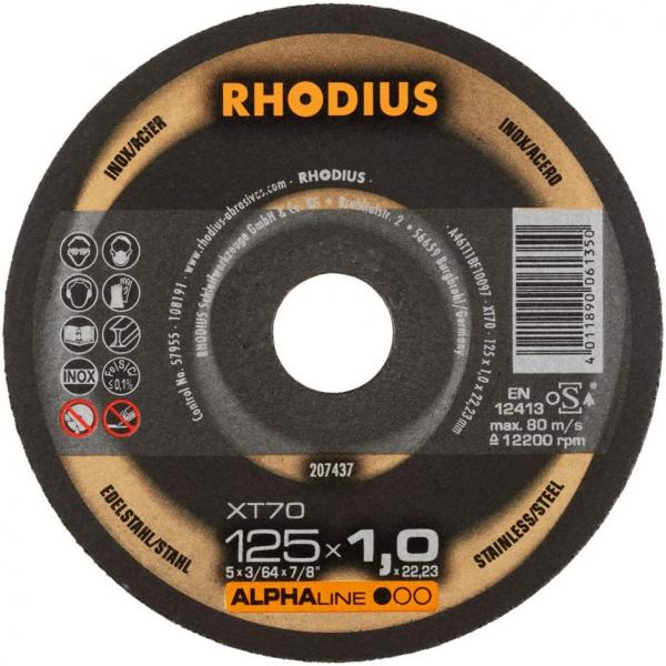 RHODIUS Trennscheibe 115 x 1,0 x 22,23 Alpha Box 10xXT70